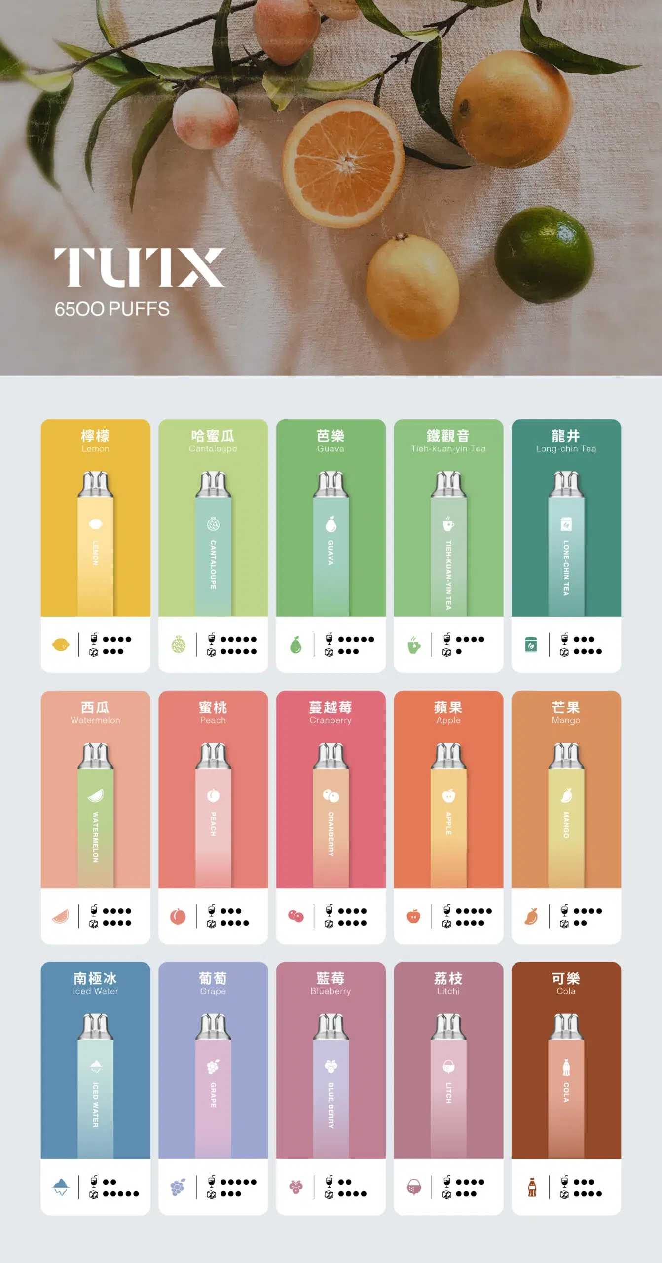 TUTX 6500口 拋棄式電子煙