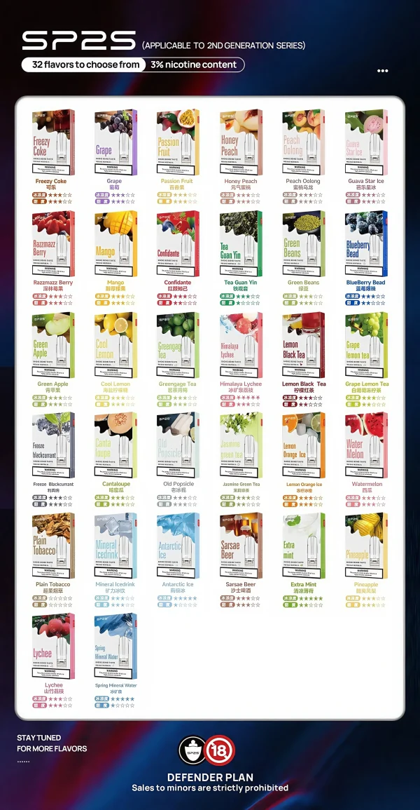 sp2s 煙彈 relx、sp2pro、candy通用一代主機 3% 尼古丁鹽 霧森坊