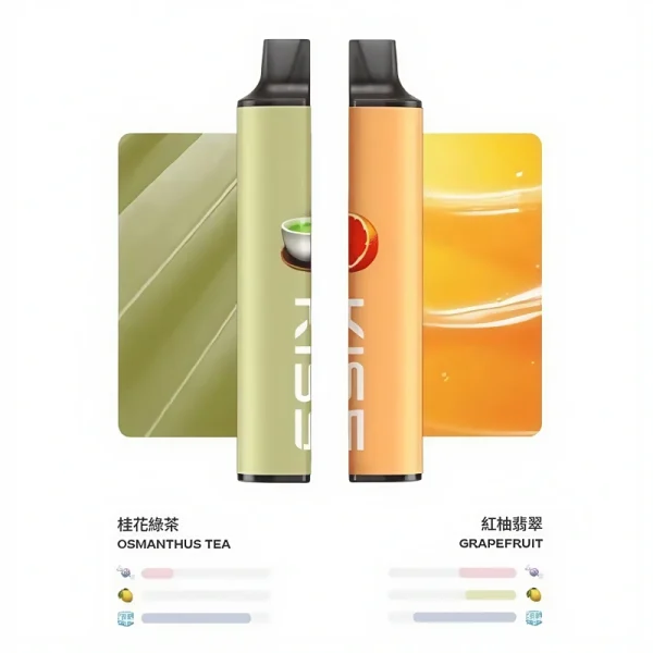 霧森坊 Kiss 6500 Puffs 桂花綠茶 紅柚翡翠 600x600